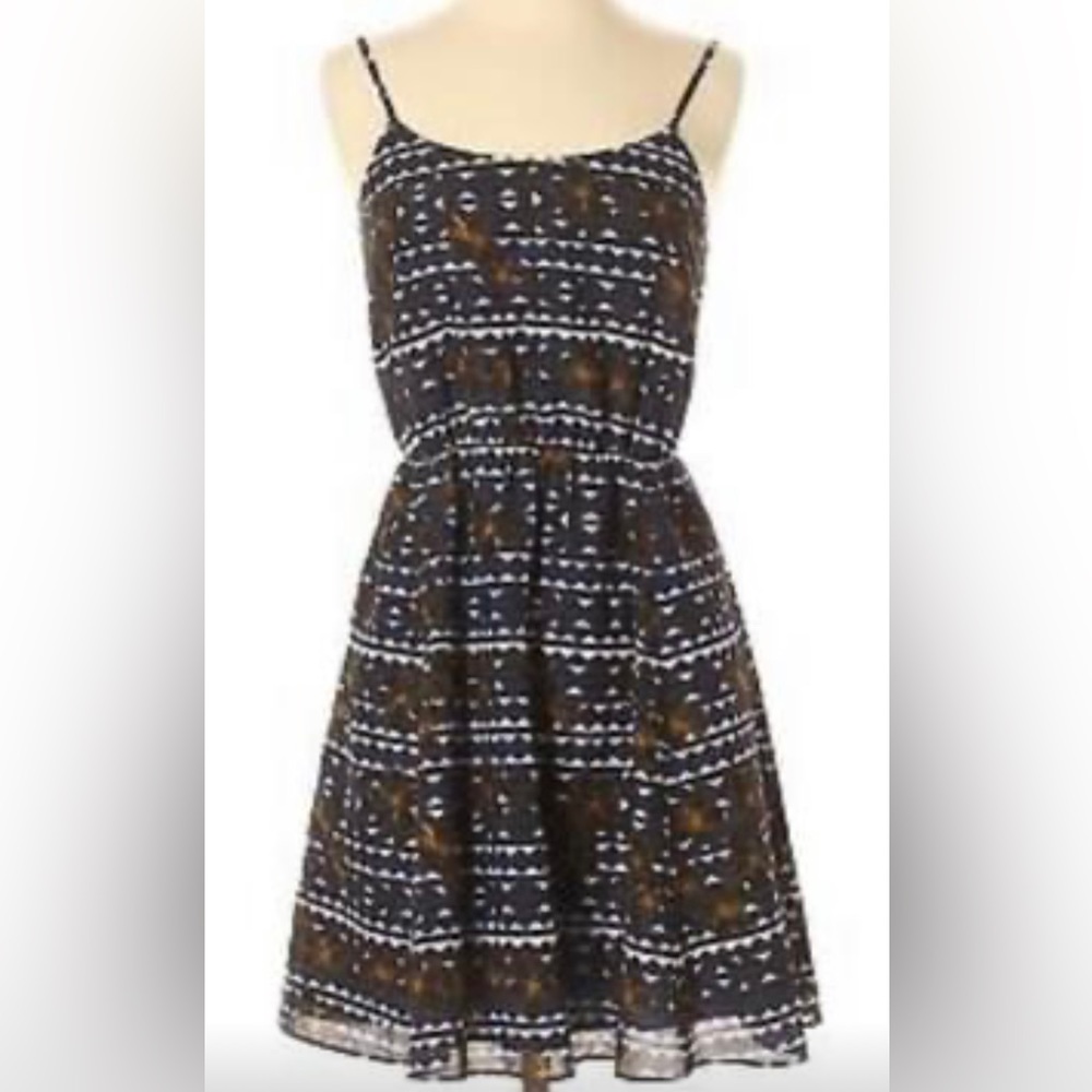 J Crew Black Floral Patterned Dress